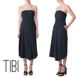 Tibi Agathe Asymmetrical Drape Strapless Dress 6